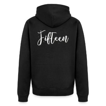 15 Birthday Gift Idea 15 Years Old Gift - Unisex Premium Organic Zip Hoodie - black - Back - Nico (187cm)