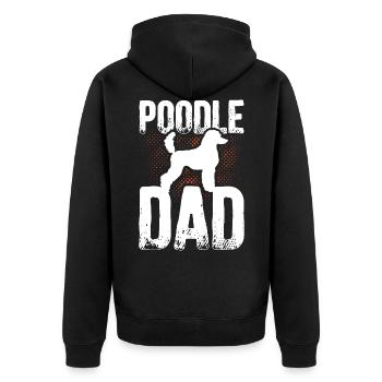 Le caniche papa | Propriétaire de chien cadeau propriétaire de chien - Veste à capuche bio Premium Unisexe - noir - Dos - Nico (187cm)