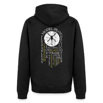 RC Helicopter Definition Pilot Remote Controlled ECG - Unisex Premium Organic Zip Hoodie - black - Back - Nico (187cm)