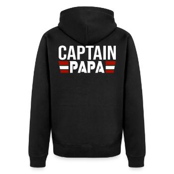 Dad captain dad gift Christmas birthday - Unisex Premium Organic Zip Hoodie - black - Back - Nico (187cm)
