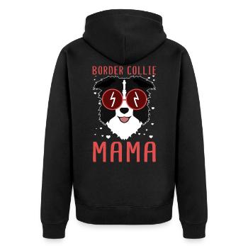 Border Collie Maman propriétaire de chien cadeau - Veste à capuche bio Premium Unisexe - noir - Dos - Nico (187cm)