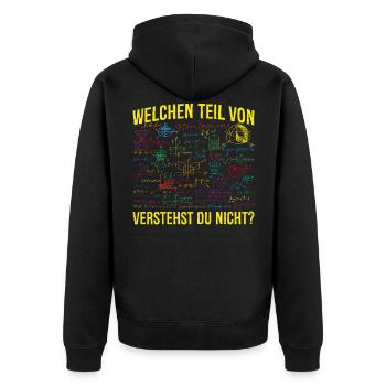 Lustiger Mathematik Algebra Spruch Mathe Formeln - Unisex Premium Bio Zip Hoodie - Schwarz - Hinten - Nico (187cm)