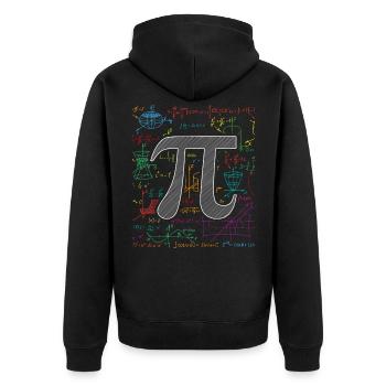 3,14 Mathe Formeln Irrationale Zahl Pi - Unisex Premium Bio Zip Hoodie - Schwarz - Hinten - Nico (187cm)