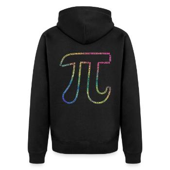 Irrationale Zahl Pi 3,14 Mathe Bunt - Unisex Premium Bio Zip Hoodie - Schwarz - Hinten - Nico (187cm)