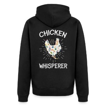 Poulets chuchoteurs poules poules éleveurs de volailles - Veste à capuche bio Premium Unisexe - noir - Dos - Nico (187cm)
