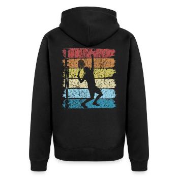Tennis Player Tennis Tennis Racket Sport Retro - Unisex Premium Organic Zip Hoodie - black - Back - Nico (187cm)
