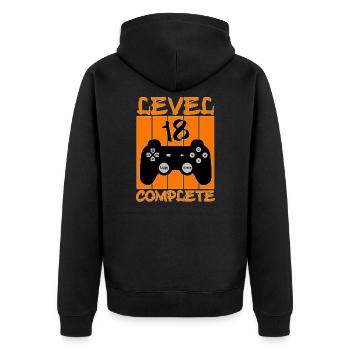 18 Jahre Geburtstag Gamer - Unisex Premium Bio Zip Hoodie - Schwarz - Hinten - Nico (187cm)