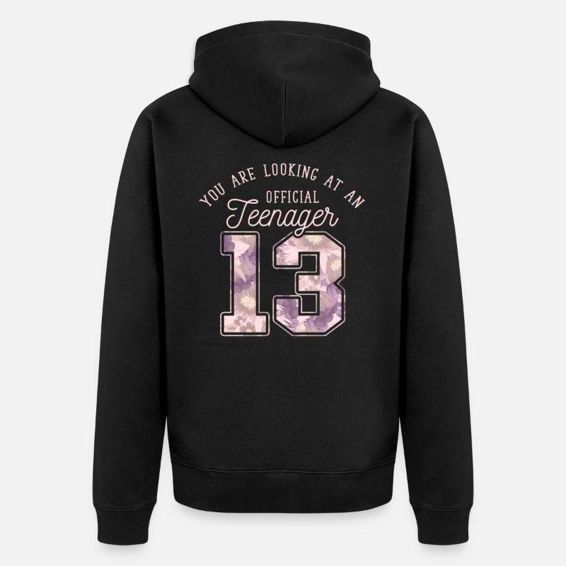 13ème anniversaire adolescente officielle - Veste à capuche bio Premium Unisexe - noir