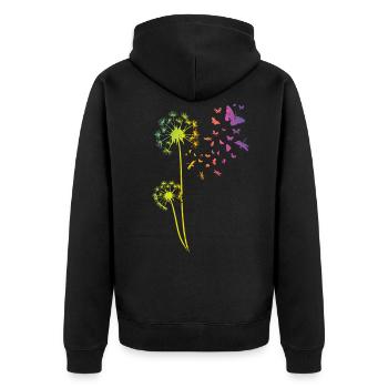 Pissenlit tatouage Dandelion Arc de Pissenlit - Veste à capuche bio Premium Unisexe - noir - Dos - Nico (187cm)