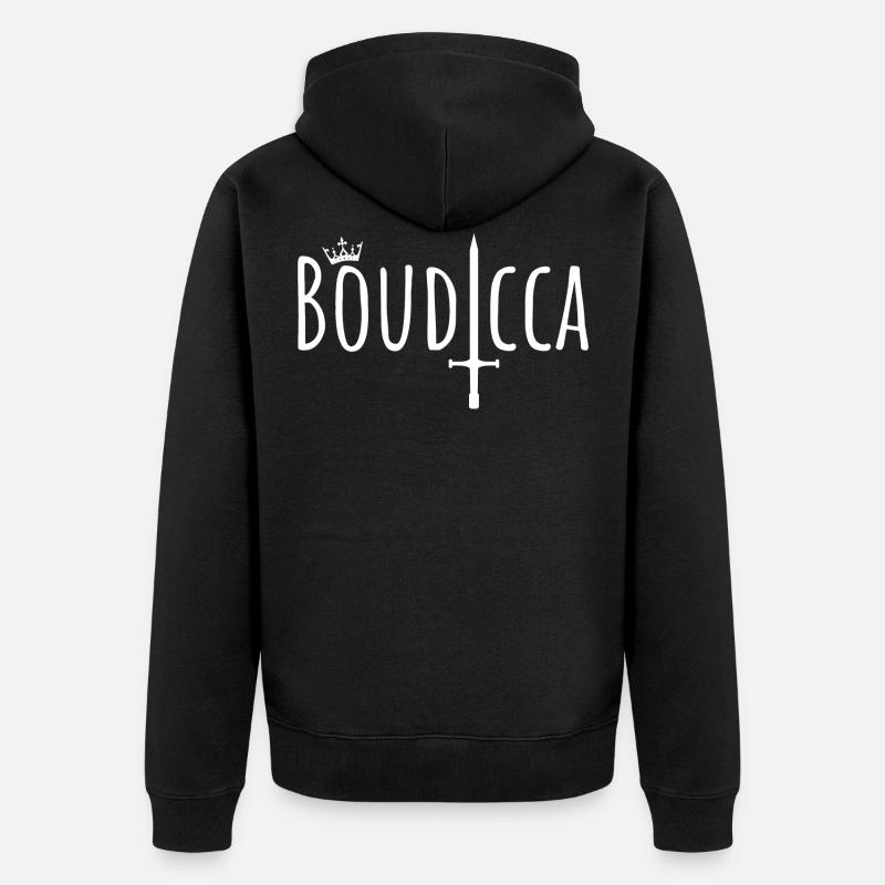 Boudicca Contrast - Unisex Premium Bio Zip Hoodie - Schwarz