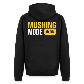 mushing sport musher geschenk mann und frau - Unisex Premium Bio Zip Hoodie - Schwarz - Hinten - Nico (187cm)