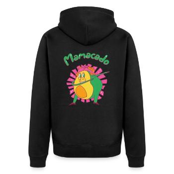 Dubbing Mamacado lustige Avocado Schwanger - Unisex Premium Bio Zip Hoodie - Schwarz - Hinten - Nico (187cm)