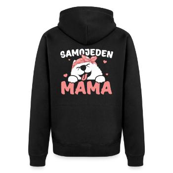 Samoyed Mama Samoyed Samoyed Dog Gift - Unisex Premium Organic Zip Hoodie - black - Back - Nico (187cm)