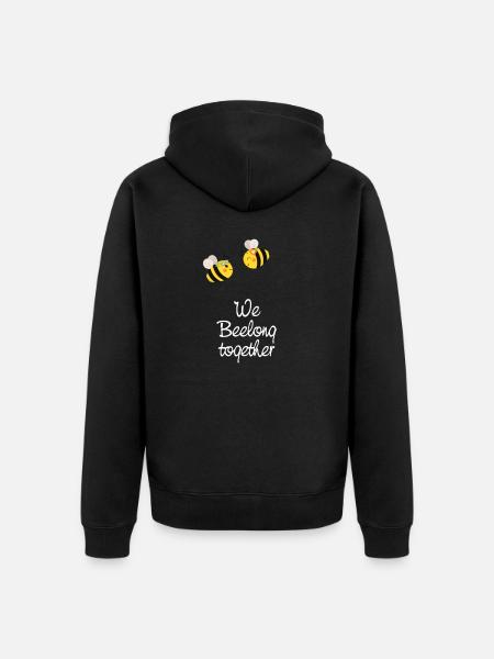 We Beelong Together Bee - Unisex Premium Bio Zip Hoodie - Schwarz