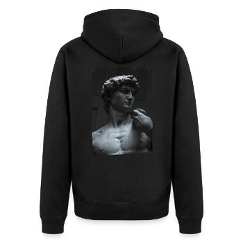 David by Michelangelo art sculpture - Unisex Premium Bio Zip Hoodie - Schwarz - Hinten - Nico (187cm)