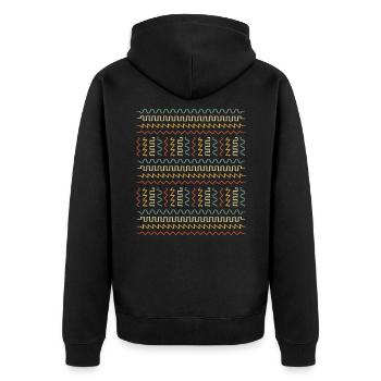 Analog Waveform Modular Synthesizer Musikproduzent - Unisex Premium Bio Zip Hoodie - Schwarz - Hinten - Nico (187cm)