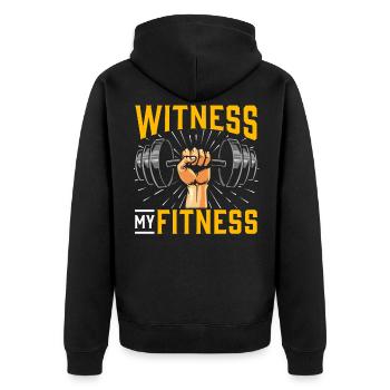 Sportif drôle Gym d’entraînement Haltère Humour - Veste à capuche bio Premium Unisexe - noir - Dos - Nico (187cm)