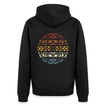 Yoga & Meditation, Namaste, Mandala - Unisex Premium Bio Zip Hoodie - Schwarz - Hinten - Nico (187cm)