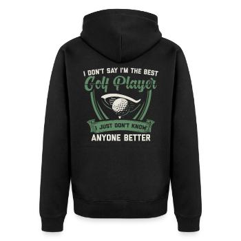 Golf Golfer Golfgolf golf player gift - Unisex Premium Organic Zip Hoodie - black - Back - Nico (187cm)