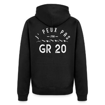J'peux pas j'ai GR 20 sport randonnée rando - Veste à capuche bio Premium Unisexe - noir - Dos - Nico (187cm)
