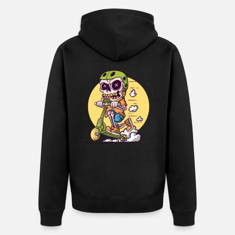 Skull Tretroller - Veste à capuche bio Premium Unisexe - noir