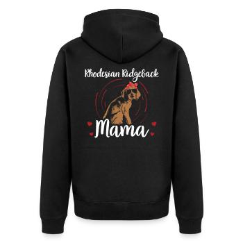 Rhodesian Ridgeback Mom | Dog Owner Gift - Unisex Premium Organic Zip Hoodie - black - Back - Nico (187cm)