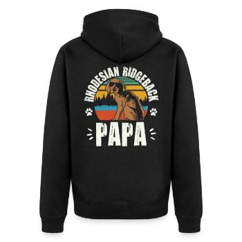 Rhodesian Ridgeback papa propriétaire de chien cadeau - Veste à capuche bio Premium Unisexe - noir - Dos - Nico (187cm)