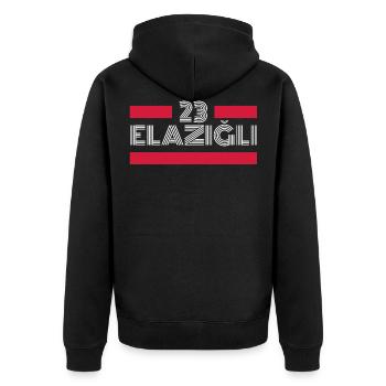 Elazig 23 Türkei Turkiye Geschenk Urlaub TR Türk - Unisex Premium Bio Zip Hoodie - Schwarz - Hinten - Nico (187cm)
