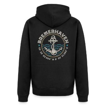 Bremerhaven Brême Côte Du Nord de l’Allemagne Cadeau - Veste à capuche bio Premium Unisexe - noir - Dos - Nico (187cm)