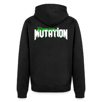 Premium Mutation - Unisex Premium Organic Zip Hoodie - black - Back - Nico (187cm)