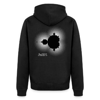Fraktal The Mandelbrot Set Mathe Formel auf Weiss - Unisex Premium Bio Zip Hoodie - Schwarz - Hinten - Nico (187cm)