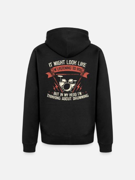 Drummer Drummer Drums Gift - Unisex Premium Organic Zip Hoodie - black