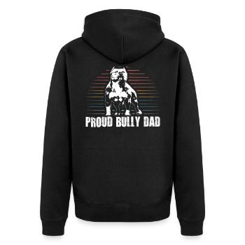 American Bully Dad Dog Owner Dog Gift - Unisex Premium Organic Zip Hoodie - black - Back - Nico (187cm)