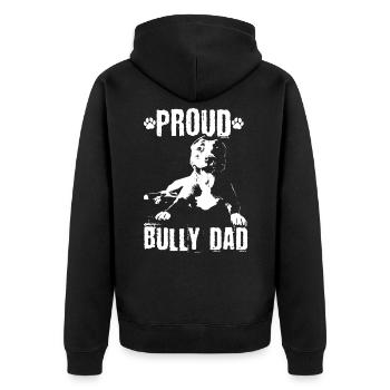 American Bully Dad Dog Dog Owner Gift - Unisex Premium Organic Zip Hoodie - black - Back - Nico (187cm)
