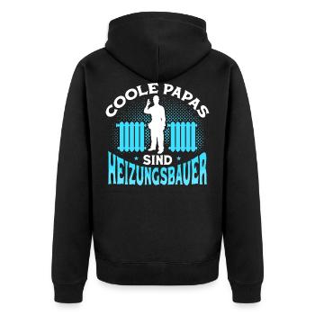 Anlagenmechaniker Heizungsbauer Papa Geschenk - Unisex Premium Bio Zip Hoodie - Schwarz - Hinten - Nico (187cm)