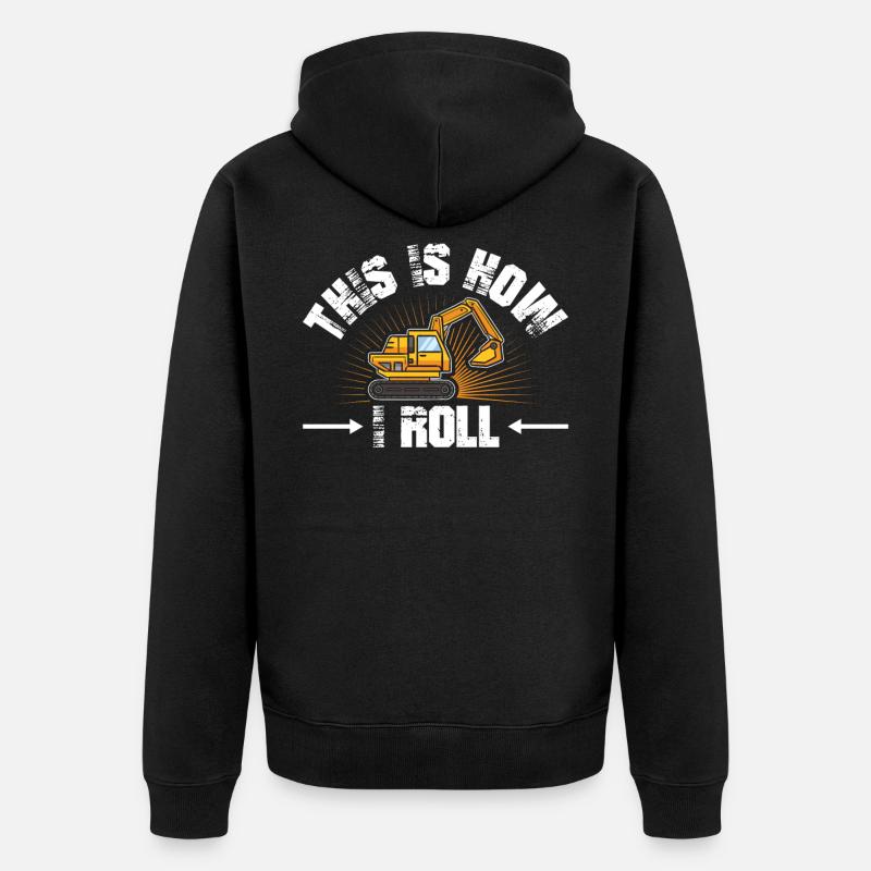 Baggerfahrer Baggern Baggerführer Bagger Geschenk - Unisex Premium Bio Zip Hoodie - Schwarz