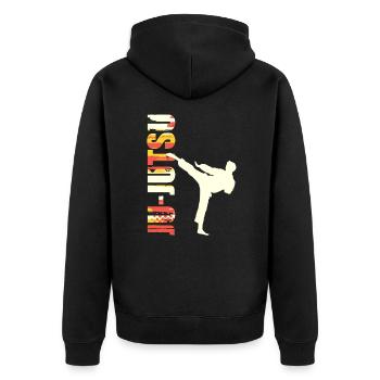 Ju-jutsu, sport de combat asiatique - Veste à capuche bio Premium Unisexe - noir - Dos - Nico (187cm)