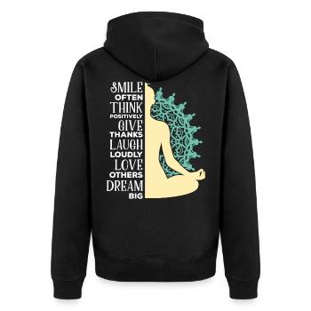 Yoga Buddhist Meditation Zen Buddhism - Unisex Premium Organic Zip Hoodie - black - Back - Nico (187cm)