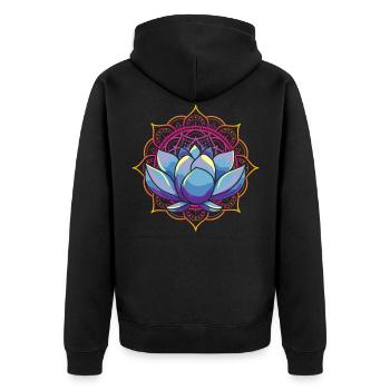 Spirituel Mandala Lotus Art - Veste à capuche bio Premium Unisexe - noir - Dos - Nico (187cm)