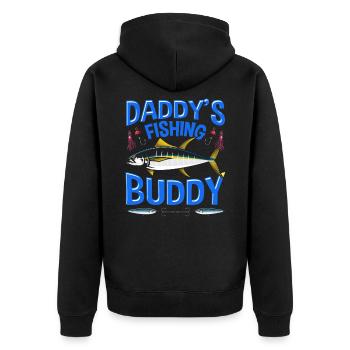 Father son angler fisherman fishing fan fish - Unisex Premium Organic Zip Hoodie - black - Back - Nico (187cm)