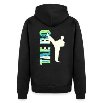 Tae Bo, an international martial art - Unisex Premium Organic Zip Hoodie - black - Back - Nico (187cm)