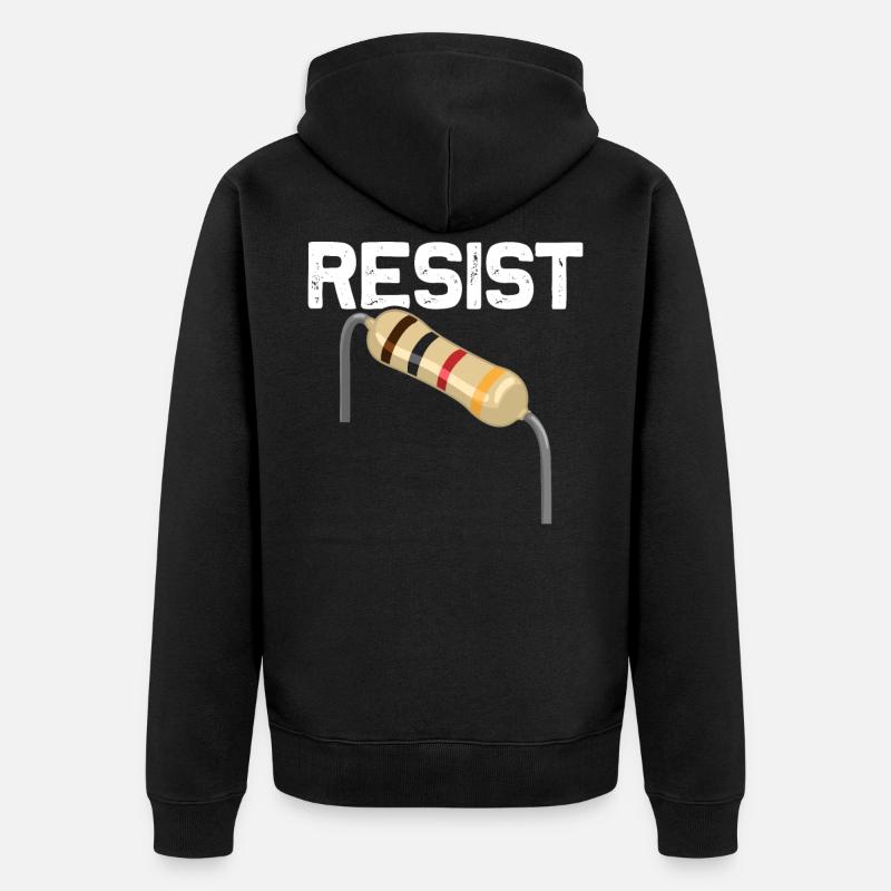 Drôle d’électricien jeu de mots - Veste à capuche bio Premium Unisexe - noir