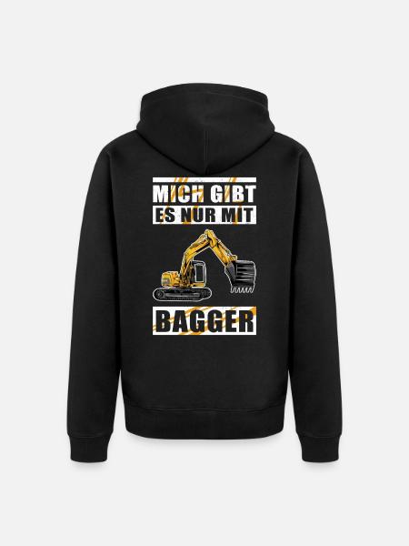 Baggerfahrer Baggerführer Baggern Bagger Geschenk - Unisex Premium Bio Zip Hoodie - Schwarz