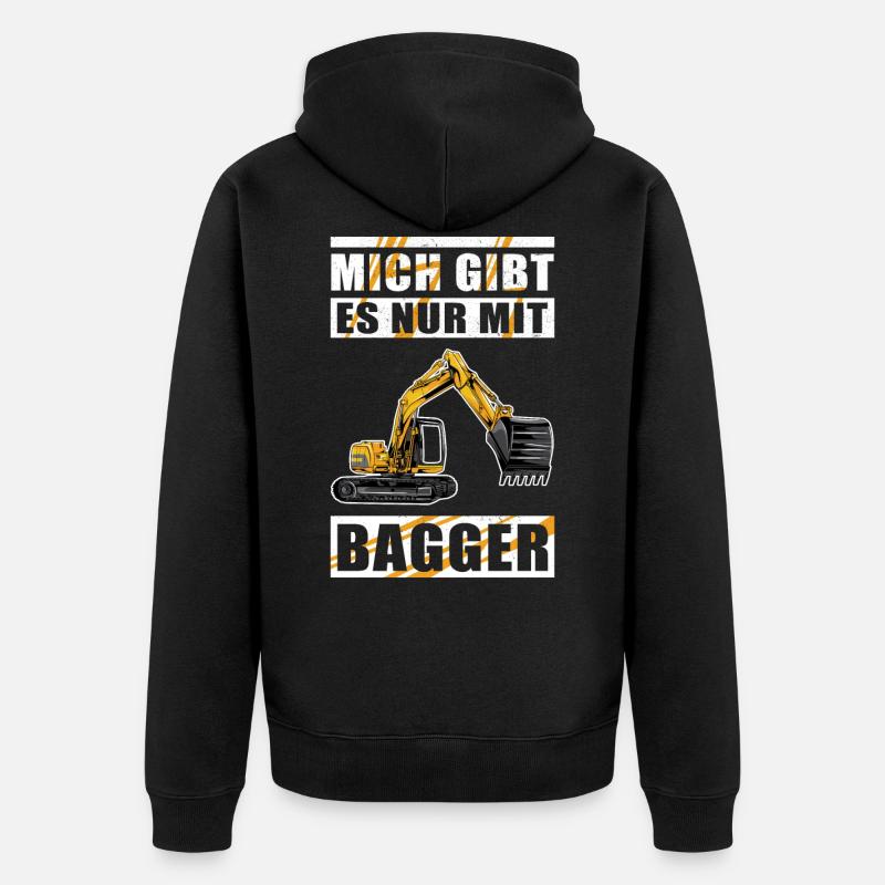 Baggerfahrer Baggerführer Baggern Bagger Geschenk - Unisex Premium Bio Zip Hoodie - Schwarz