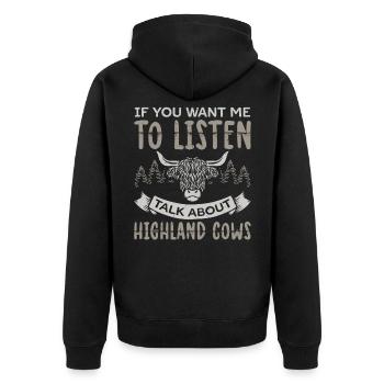 Les highlands écossais | Highland Cow Cadeau - Veste à capuche bio Premium Unisexe - noir - Dos - Nico (187cm)