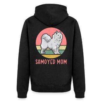 Samoyed mom dog owner Samoyed dog gift - Unisex Premium Organic Zip Hoodie - black - Back - Nico (187cm)