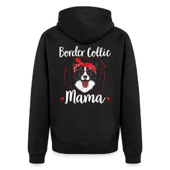Border Collie Mama Collies Dog Owner Gift - Unisex Premium Organic Zip Hoodie - black - Back - Nico (187cm)