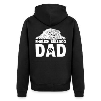 Cadeau de bouledogue anglais papa bouledogue anglais - Veste à capuche bio Premium Unisexe - noir - Dos - Nico (187cm)