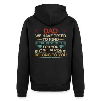 papa anniversaire fête des pères cadeau idée cadeau - Veste à capuche bio Premium Unisexe - noir - Dos - Nico (187cm)