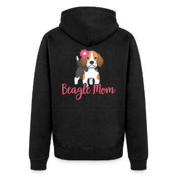 Beagle Mom dog owner mistress gift - Unisex Premium Organic Zip Hoodie - black - Back - Nico (187cm)